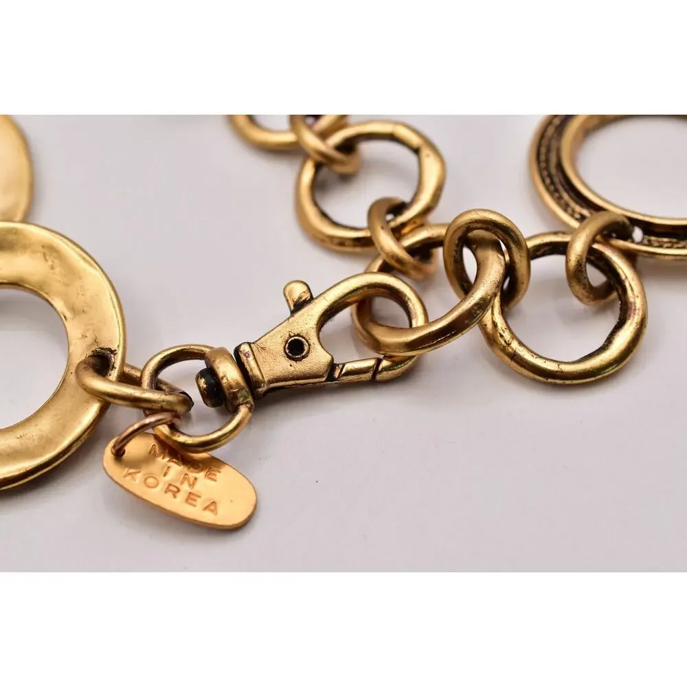 The Limited Vintage Brushed Antiqued Gold Medallion Chain Belt 30